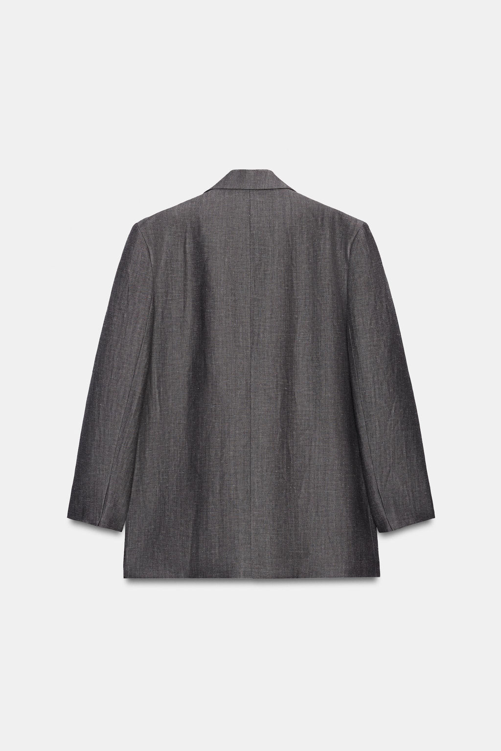 BLAZER RECTA CON LINO ZW COLLECTION / Gris - Zara фото 4