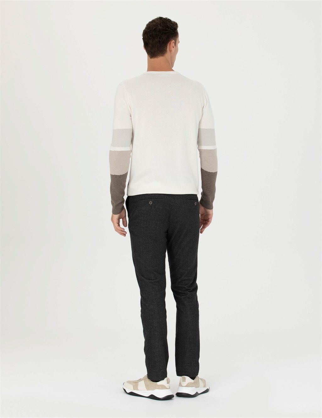 Antrasit Slim Fit Kanvas Pantolon