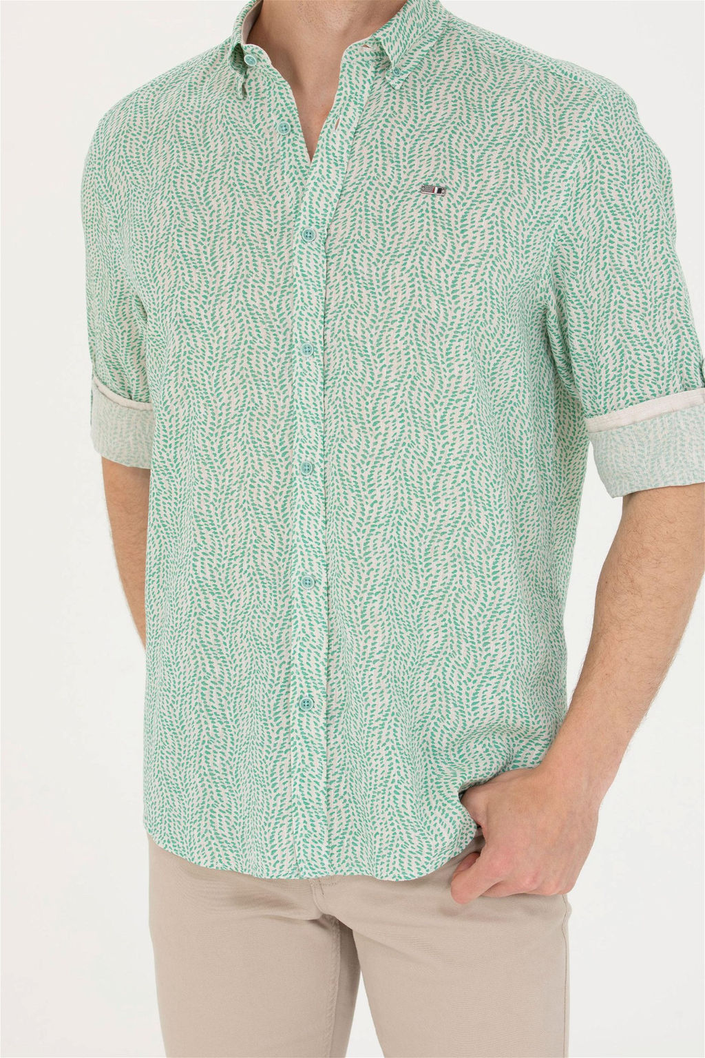 U. S. Polo Assn Мужская мятная рубашка с длинным рукавом - U.s. polo assn фото 12