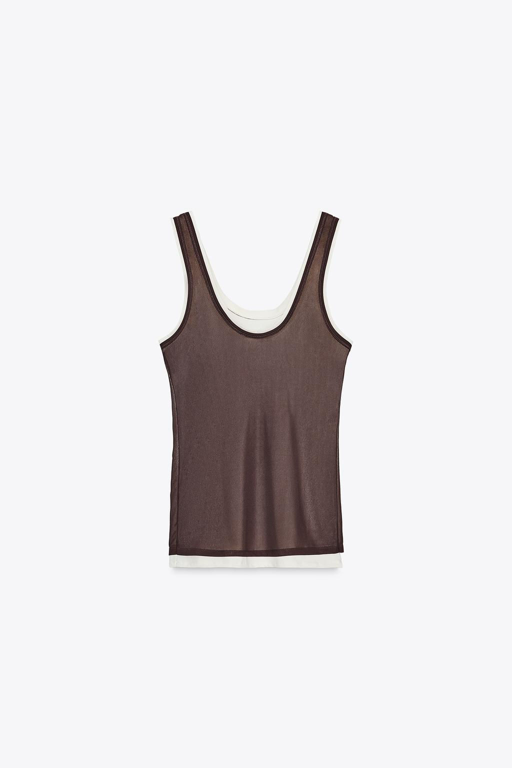 DOUBLE STRAP T-SHIRT - Zara фото 5