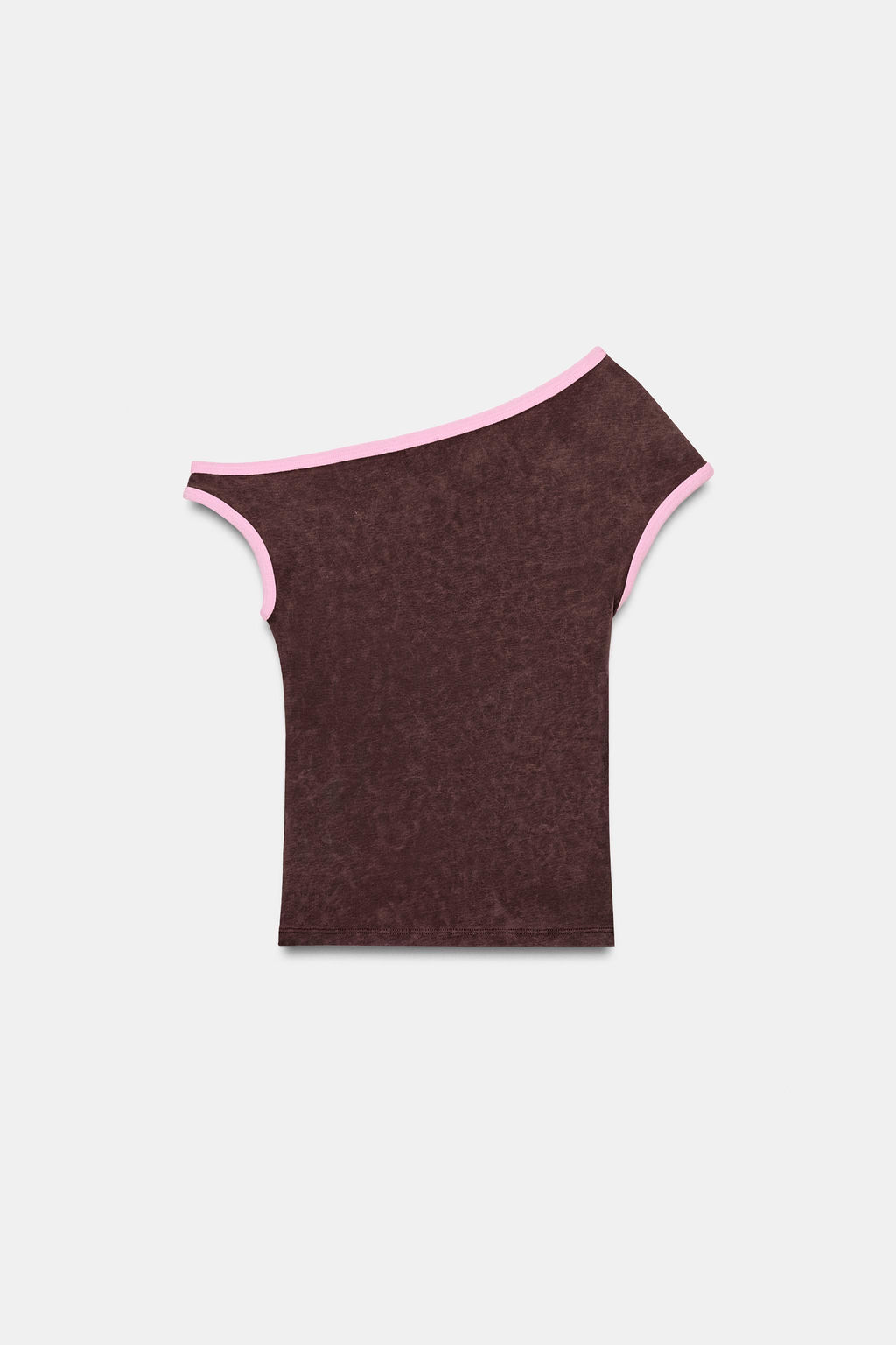 TOP ASIM?TRICO TEXTO TACHAS / Chocolate - Zara фото 6