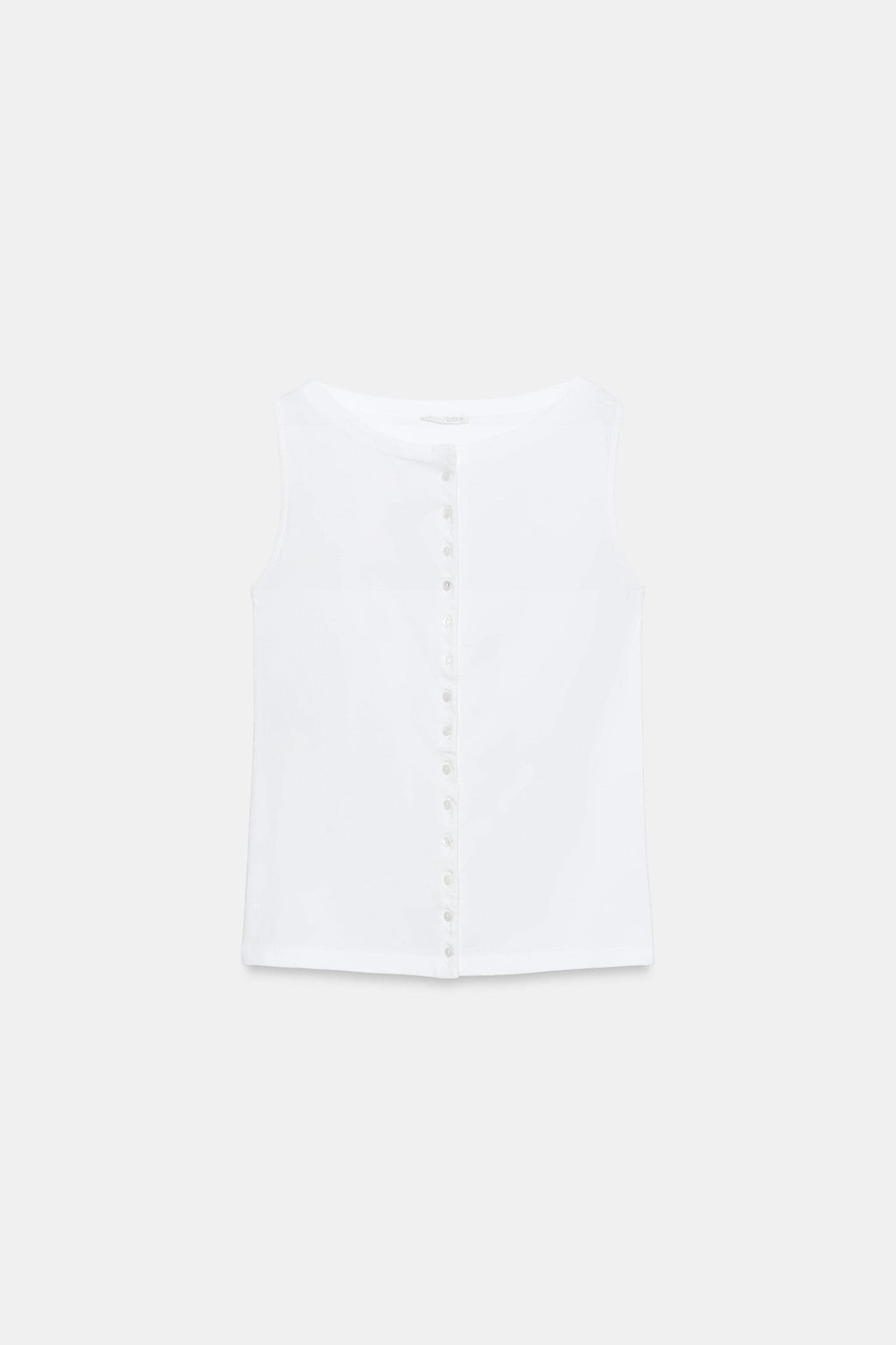 CAMISETA MANGA SISA BOTONES / Blanco - Zara фото 5