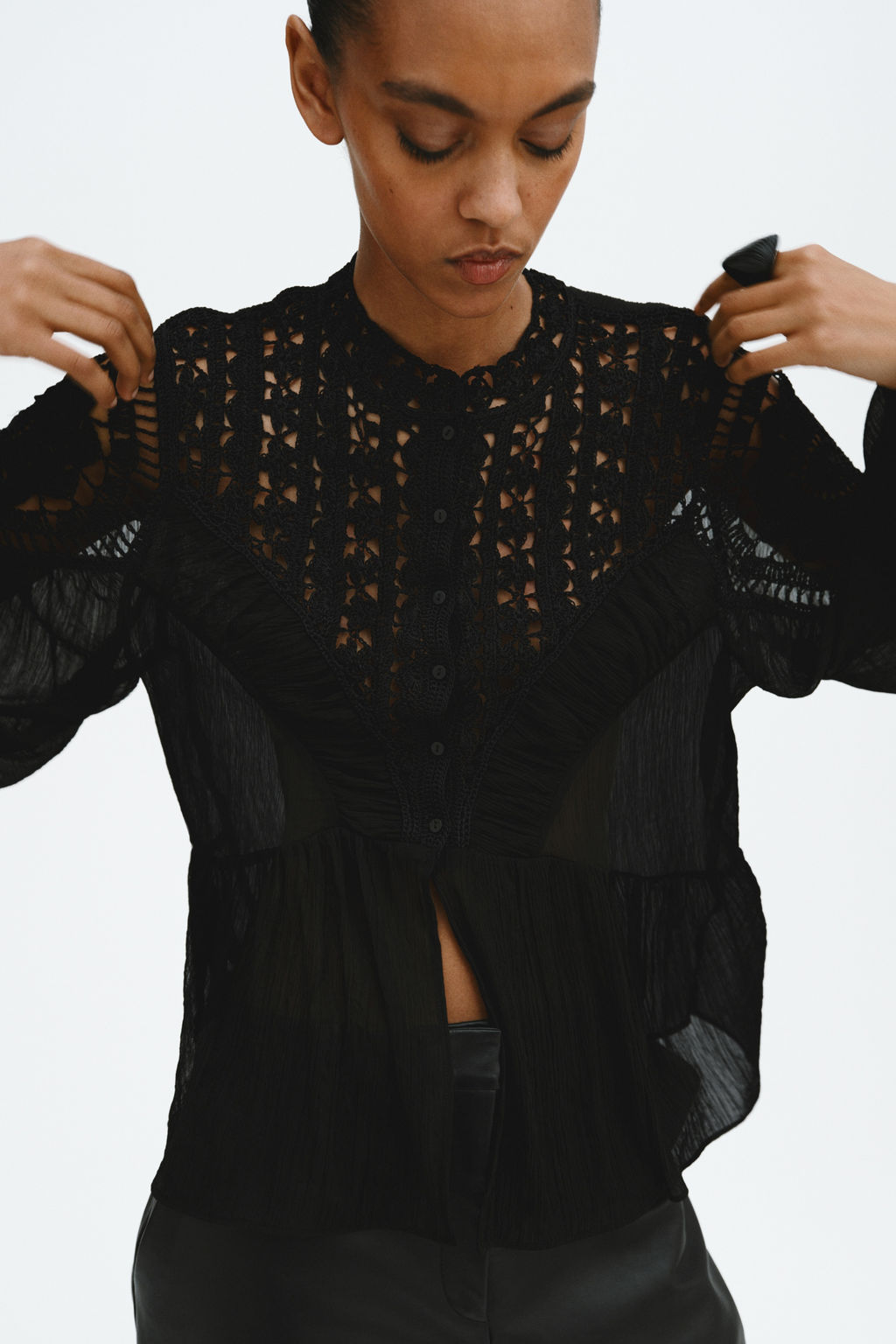 Blusa efecto crochet - H&m фото 4