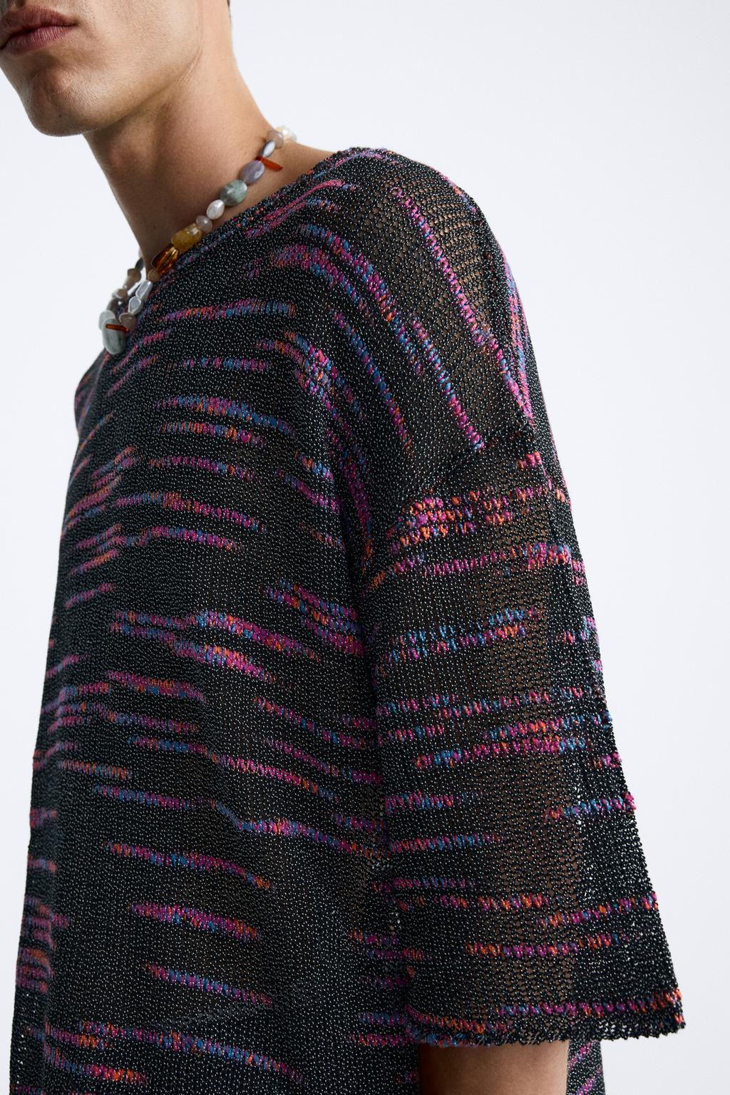 BUKUMLU DOKULU TRIKO T-SHIRT - Zara фото 6