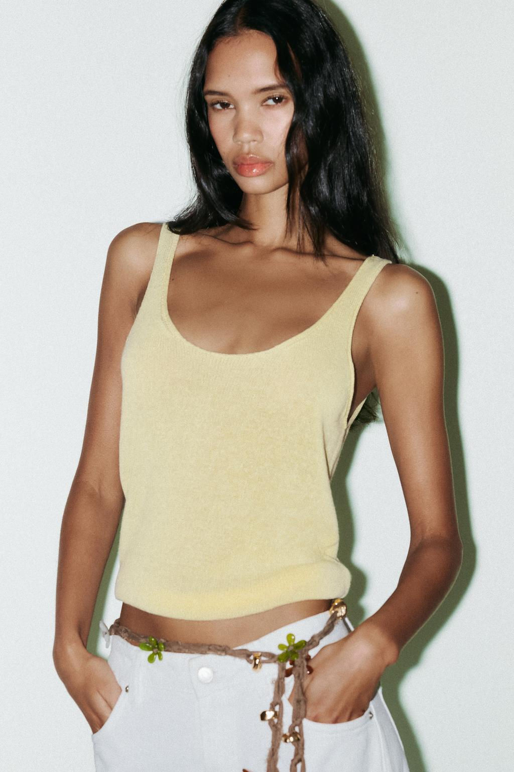 LINEN BLEND KNIT TOP - Zara фото 5