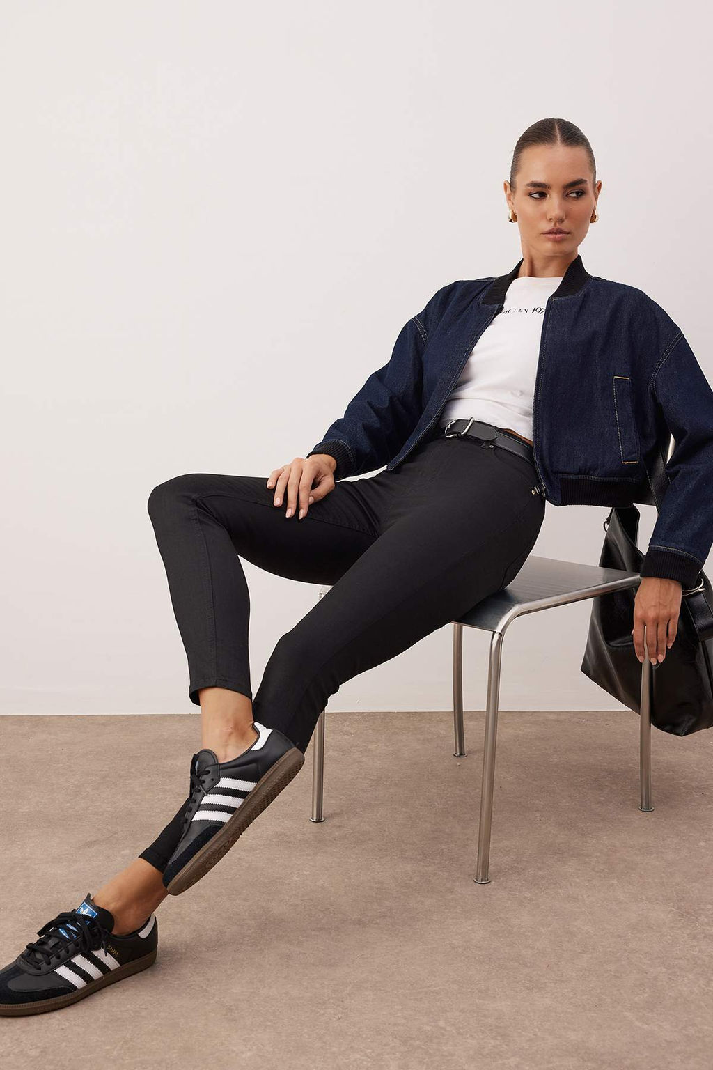 Siyah Yuksek Bel Esnek Skinny Jeans TWOAW26JE00250 - Trendyolmilla фото 2