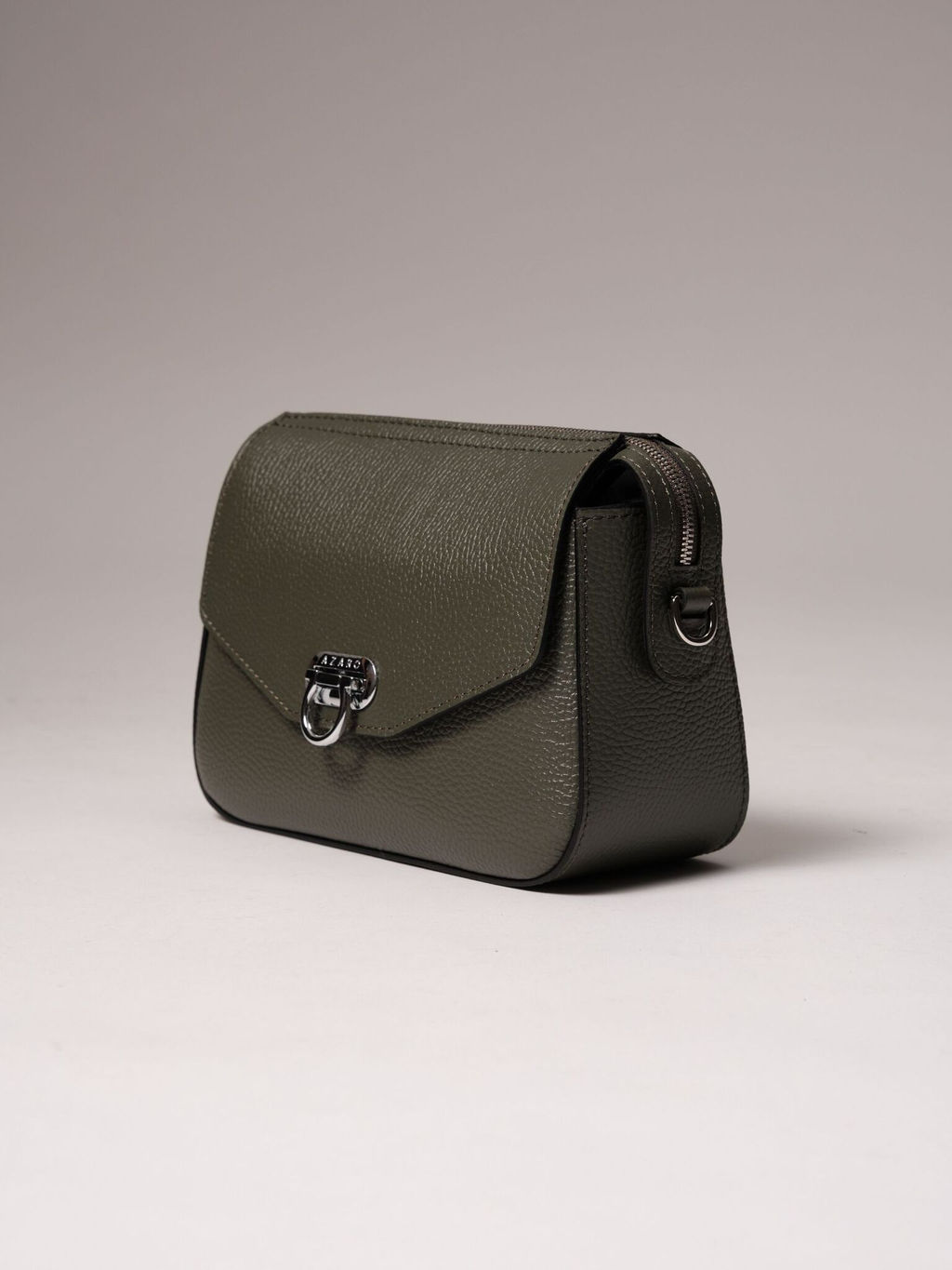 Сумка кожаная через плечо Azaro 3684 зеленый мох