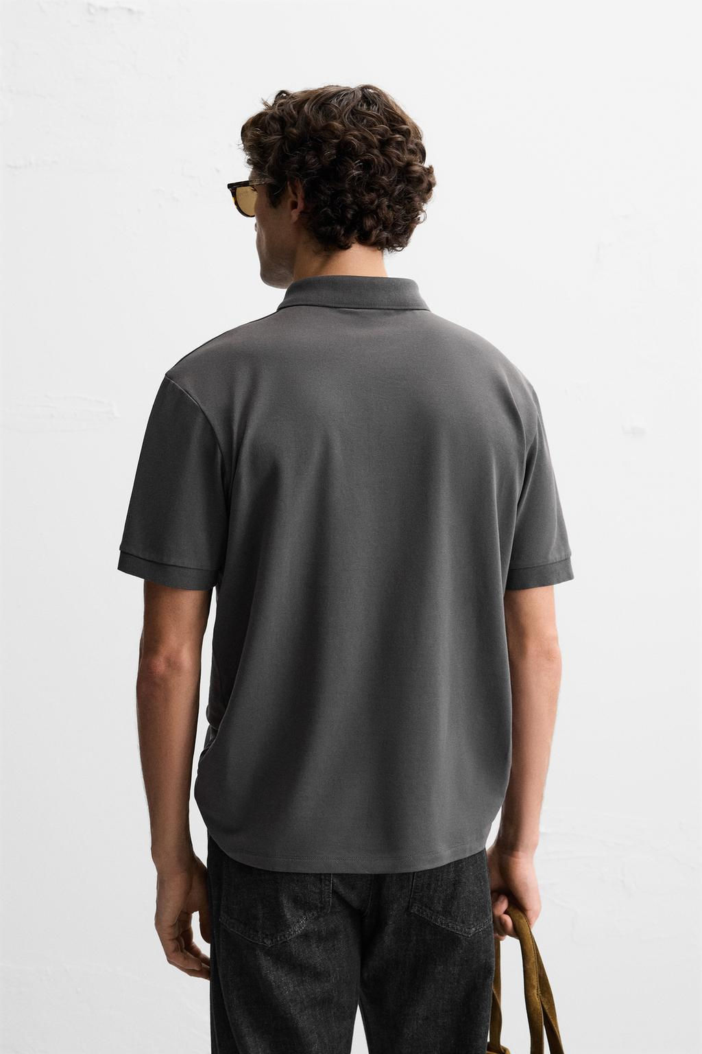BASIC PIQUE TEXTURE POLO SHIRT - Zara фото 13