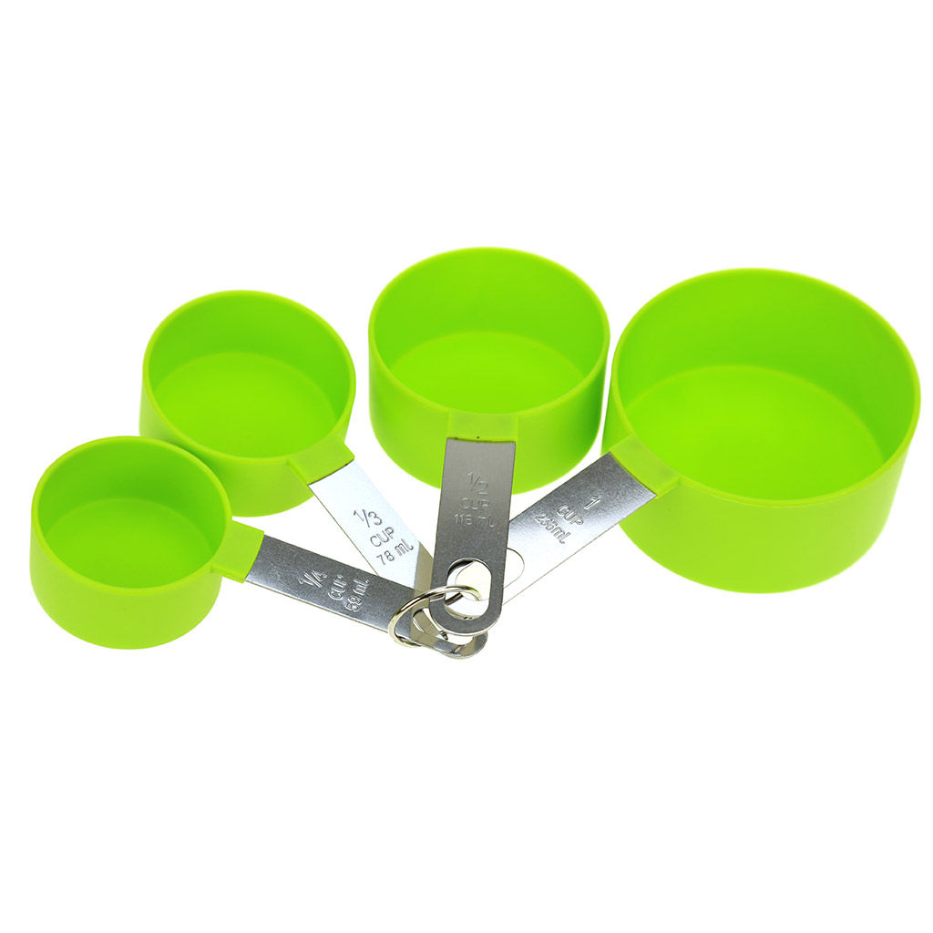 Ложка мерная пластмассовая, набор 4 штуки 59мл; 78мл; 118мл; 236мл, цвета микс, ручка из нержавеющей стали, на картоне (Китай) - Домашняя мода фото 3