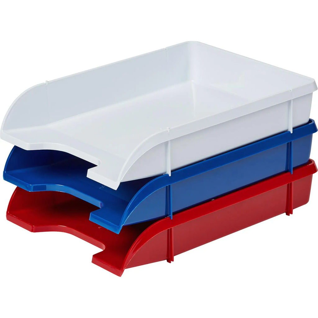 Лоток горизонтальный Attache Триколор 3шт/уп белый, син  фото 2