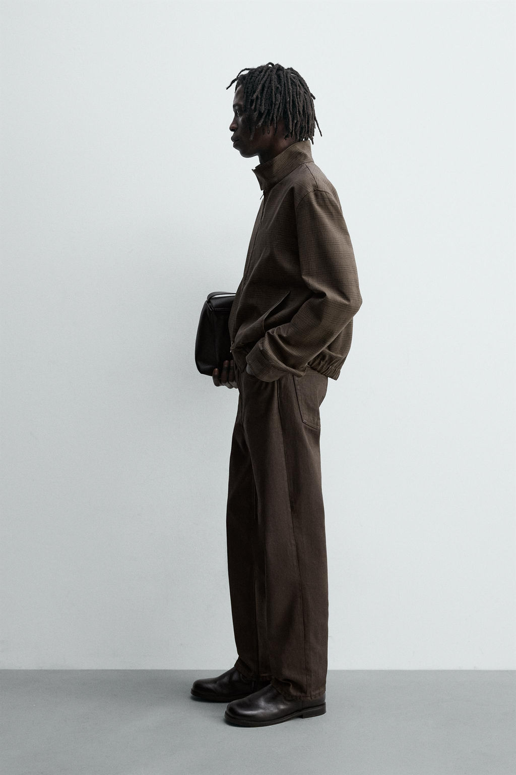 CHECK CROPPED FIT JACKET - Zara фото 4