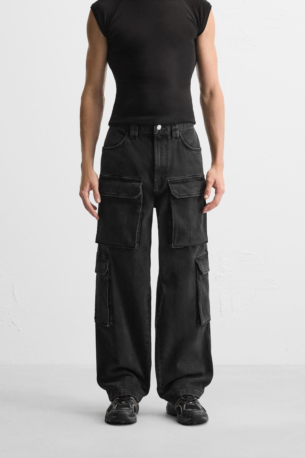 CARGO POCKET DENIM TROUSERS - Zara фото 2