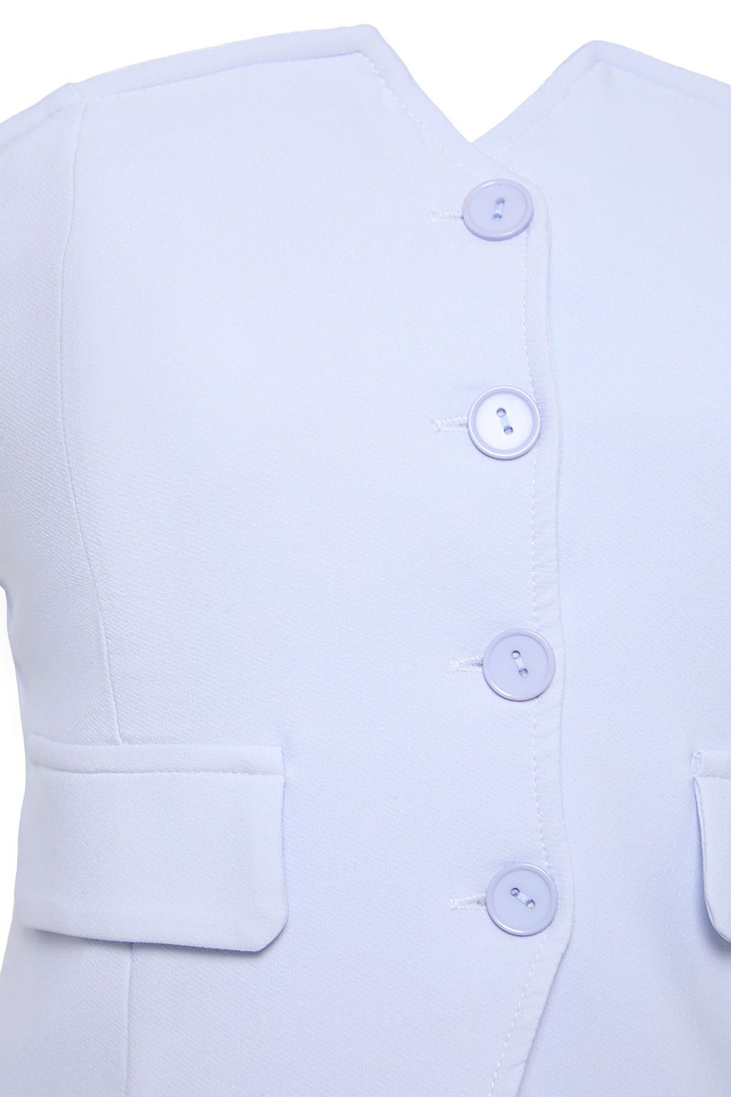 TRENDYOLMILLA Siyah Slim Fit Straplez Crop Dokuma Yelek TWOAW24YE00034  фото 7