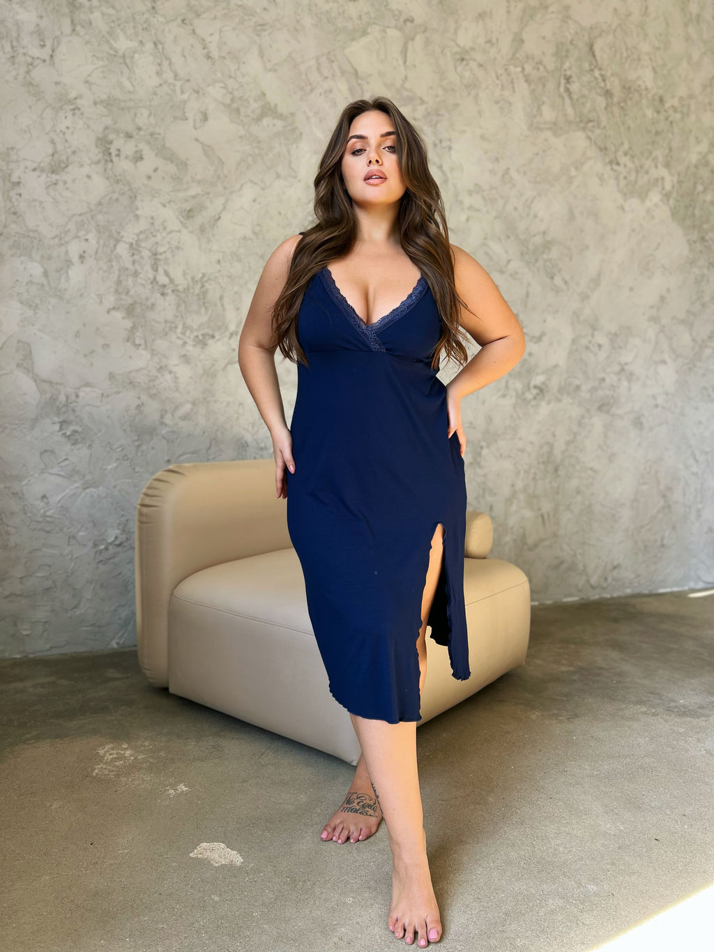 Сорочка Анжелика_709/темно-синий - Ihomelux фото 3