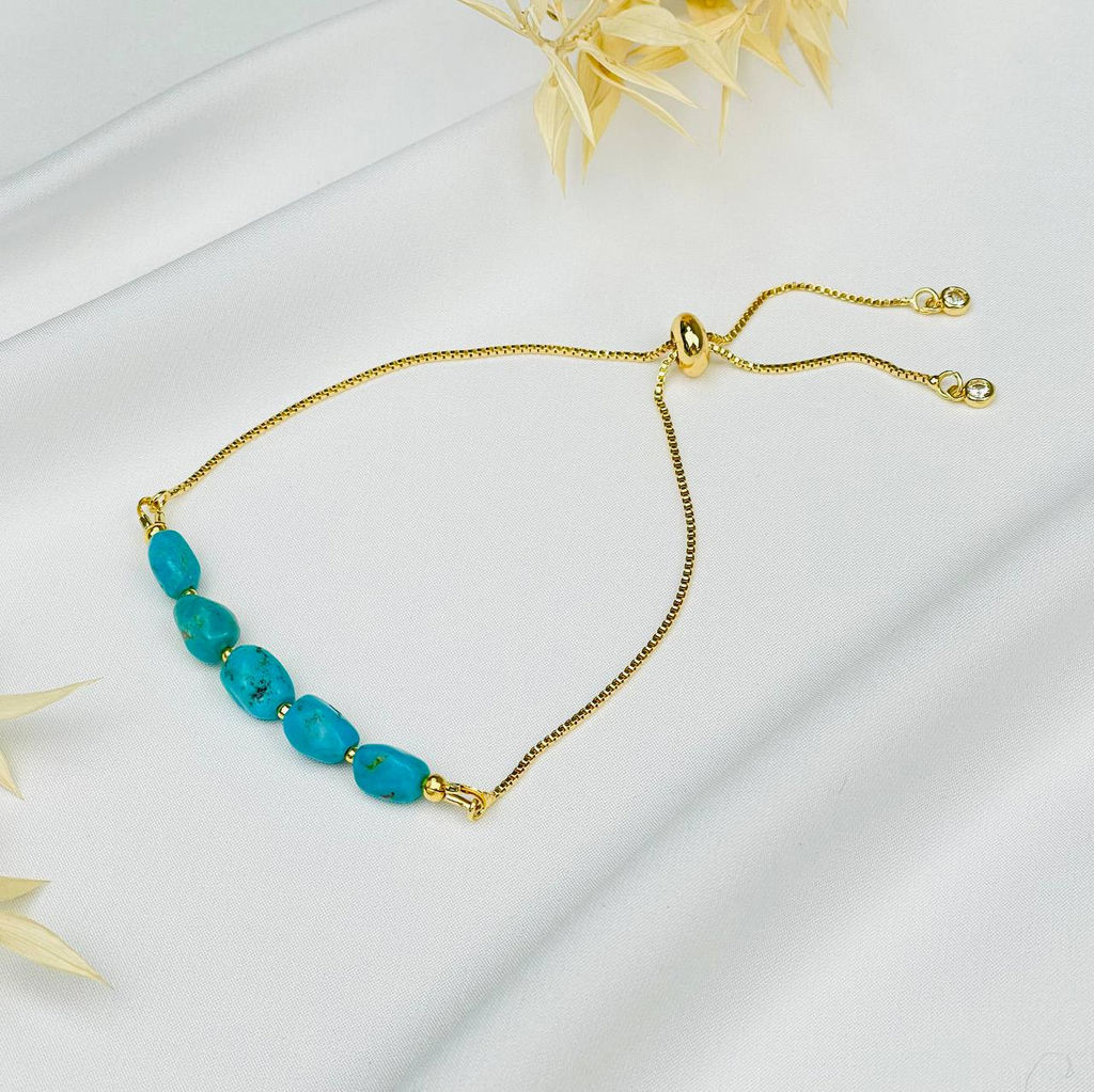 Браслет регулируемый из Бирюзы - Радуга самоцветов фото 2