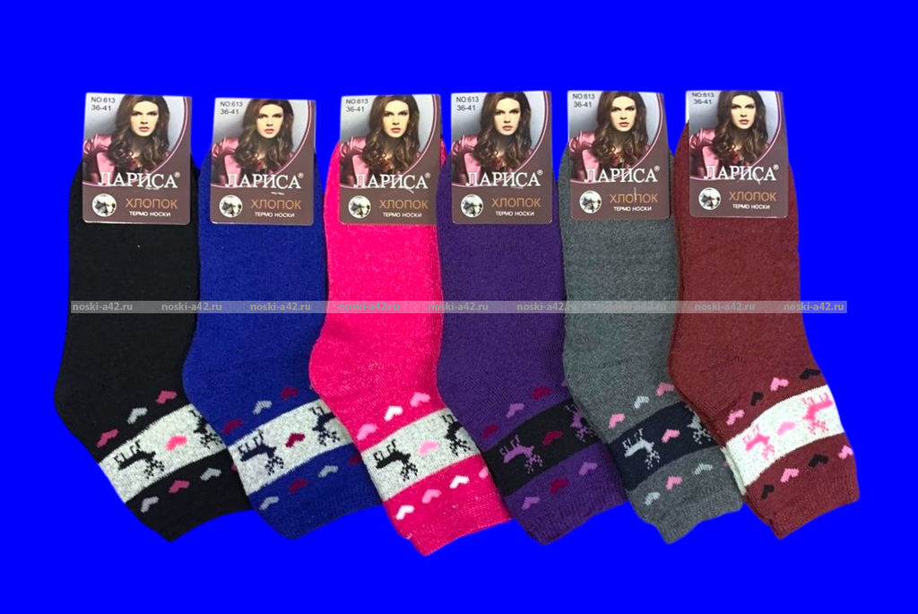 Цена за 12 пар. Термоноски женские внутри махра "ОЛЕНИ" арт. 716 (613)