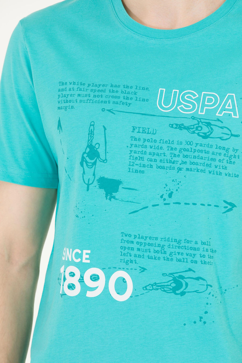 Мужская мятная футболка с круглым вырезом - U.s. polo assn фото 7