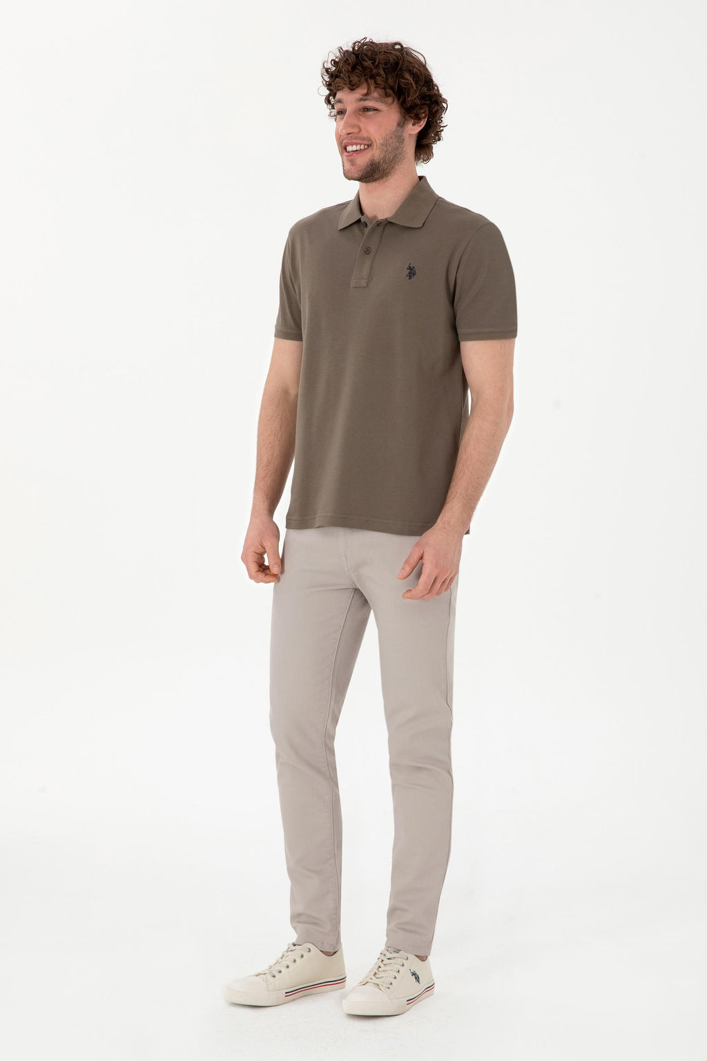Erkek Slim Fit Polo Yaka Vizon Basic Ti__rt Sepette S_rpriz _ndirim - U.s. polo assn фото 11