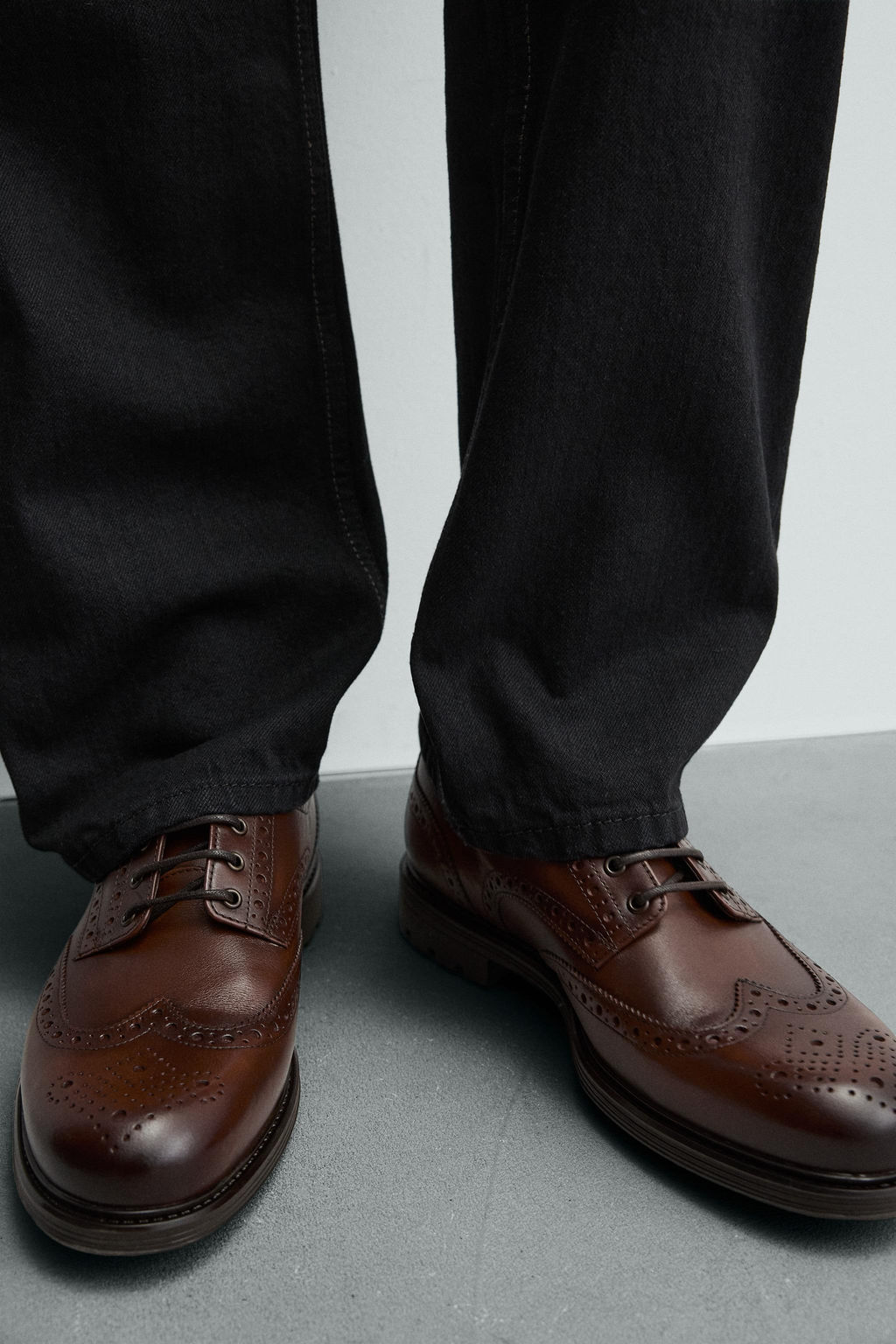 LEATHER BROGUES - Zara фото 3