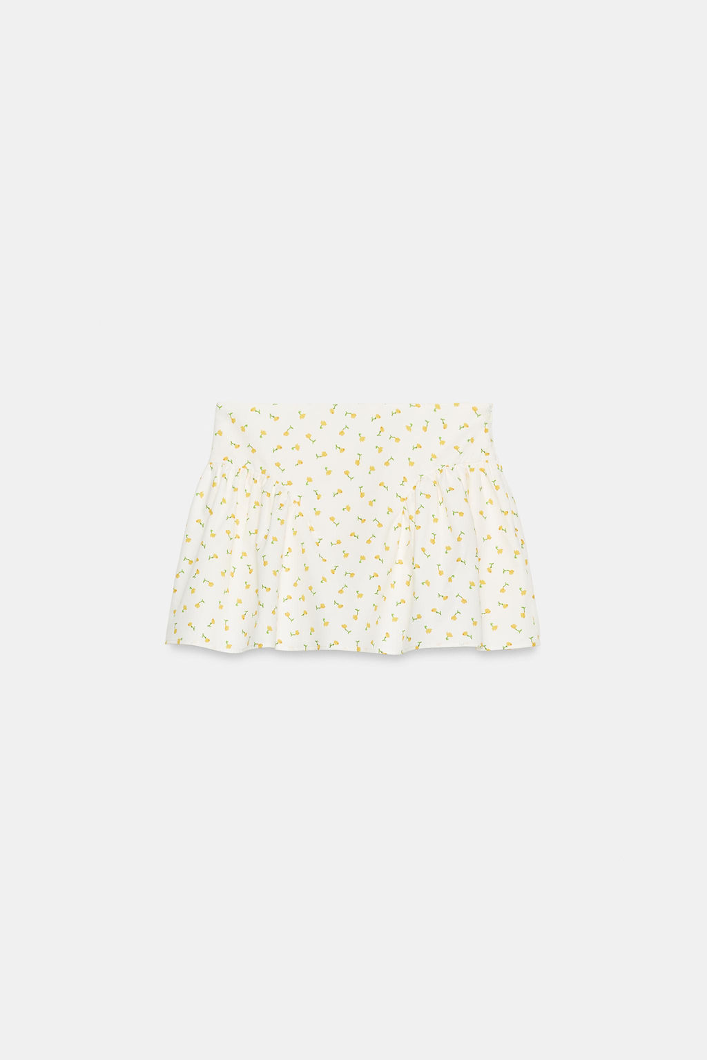 FALDA MINI POPELIN FLORES / Crudo/Amarillo - Zara фото 4