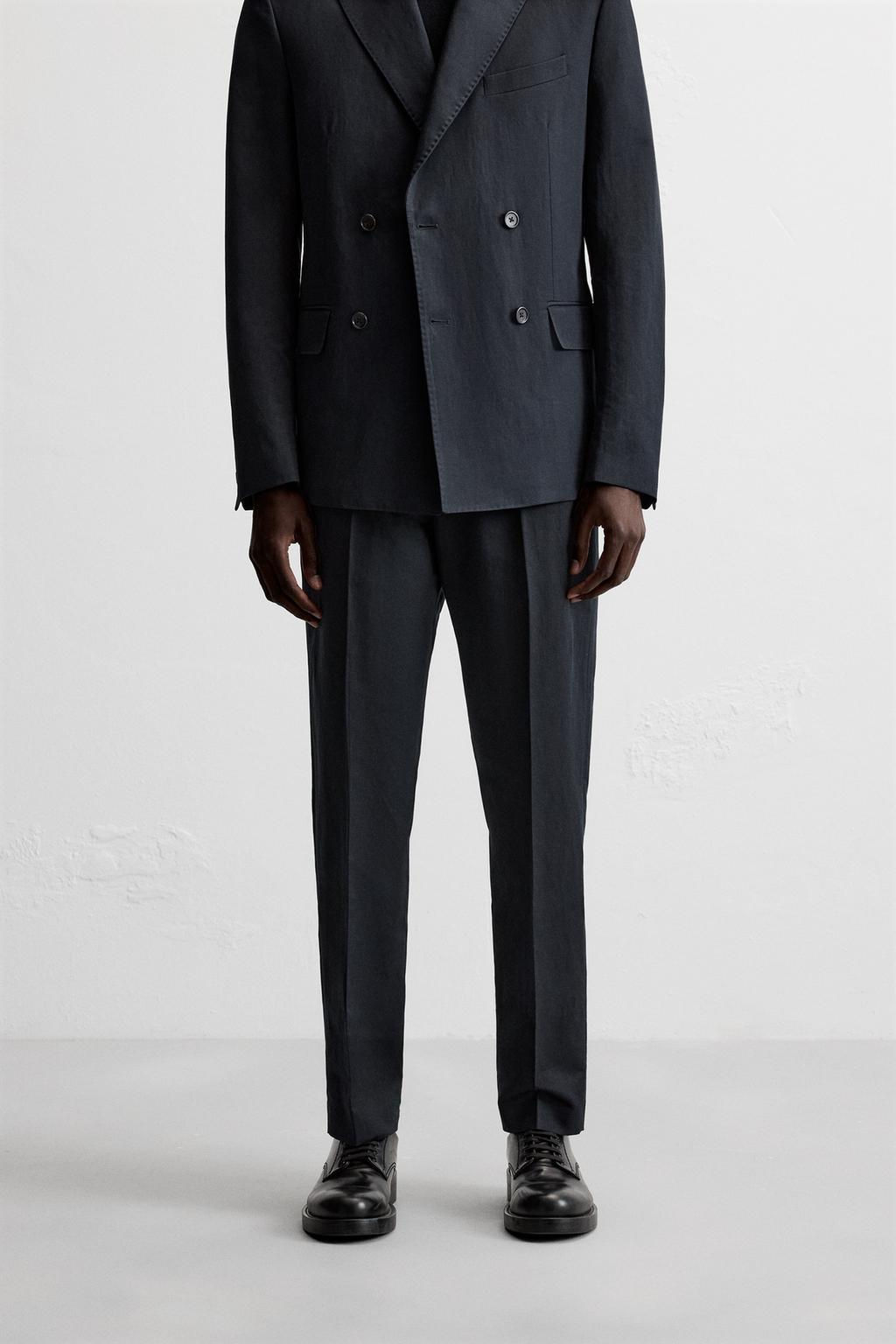 LINEN - COTTON SUIT TROUSERS - Zara фото 2
