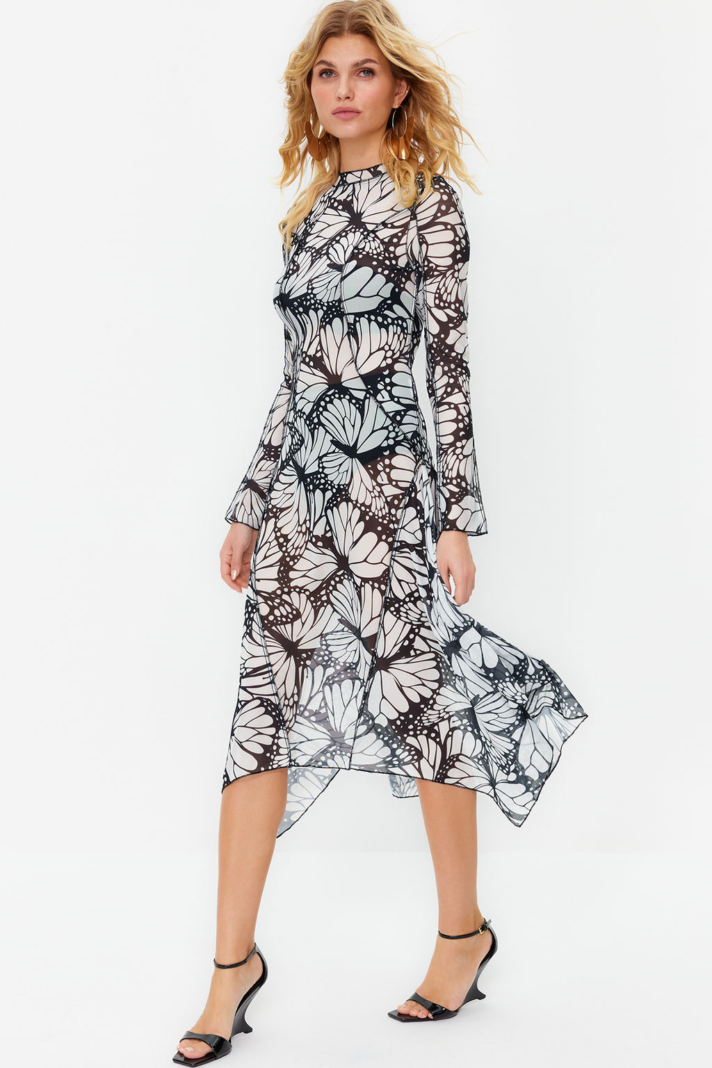 Cok Renkli A-Kesim Astars?z Orme Tul S?k Abiye Elbise TPRSS24EL00029 - Trendyolmilla фото 2