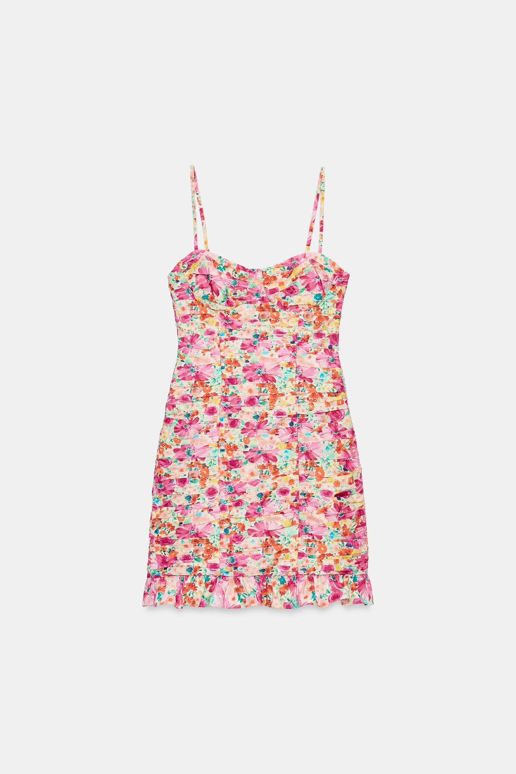 VESTIDO MINI DRAPEADO ESTAMPADO FLORAL / Multicolor - Zara фото 3