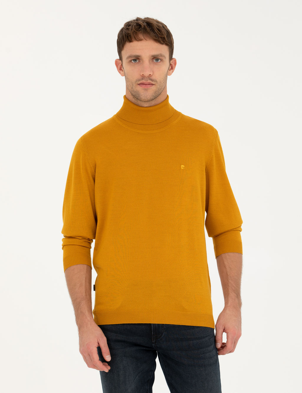 Safran Slim Fit Bal_k__ Yaka Y_n Kar___ml_ Basic Triko Kazak