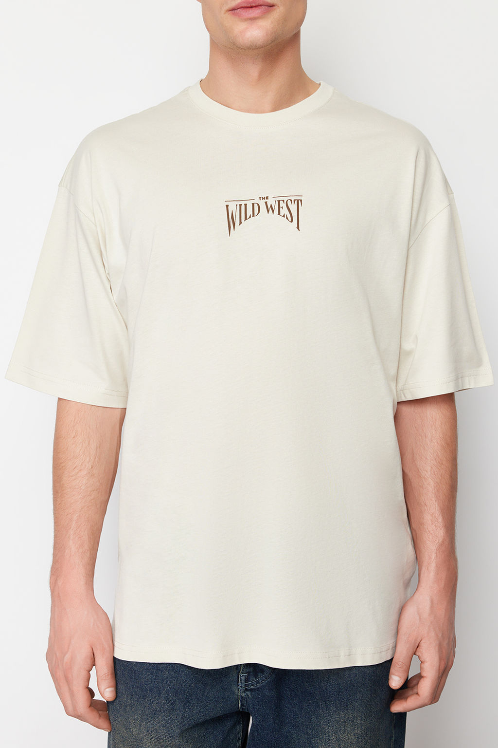 TRENDYOL MAN Siyah Oversize/Genis Kesim %100 Pamuklu S?rt Bask?l? T-Shirt TMNSS24TS00003 - Trendyolmilla фото 11