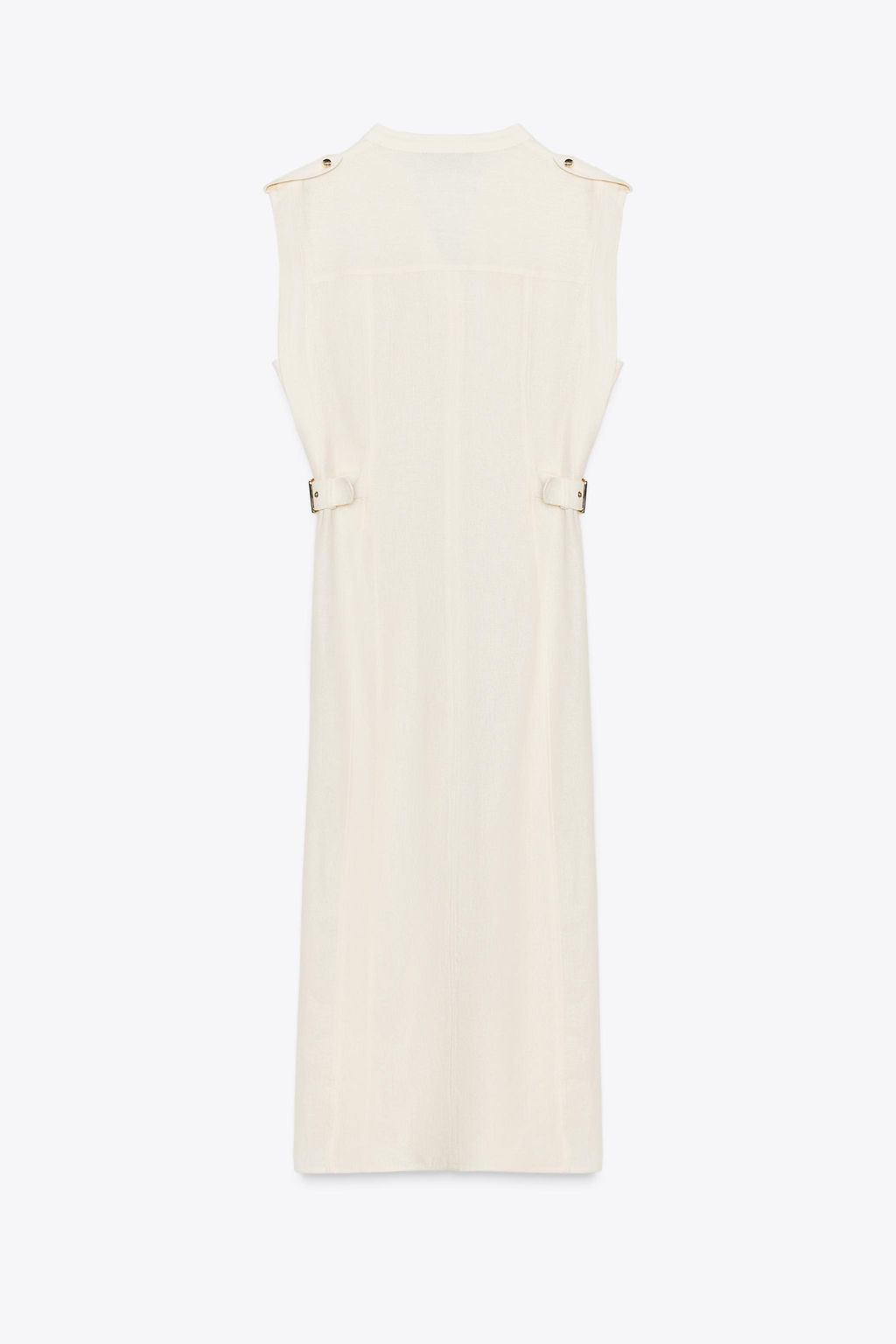MIDI DRESS WITH BELT LOOPS IN A LINEN BLEND - Zara фото 15