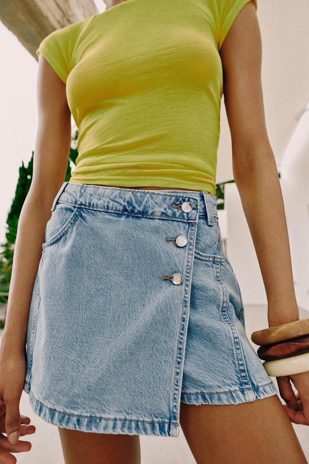 FALDA PANTAL?N Z1975 DENIM CRUZADA / Azul claro - Zara фото 2