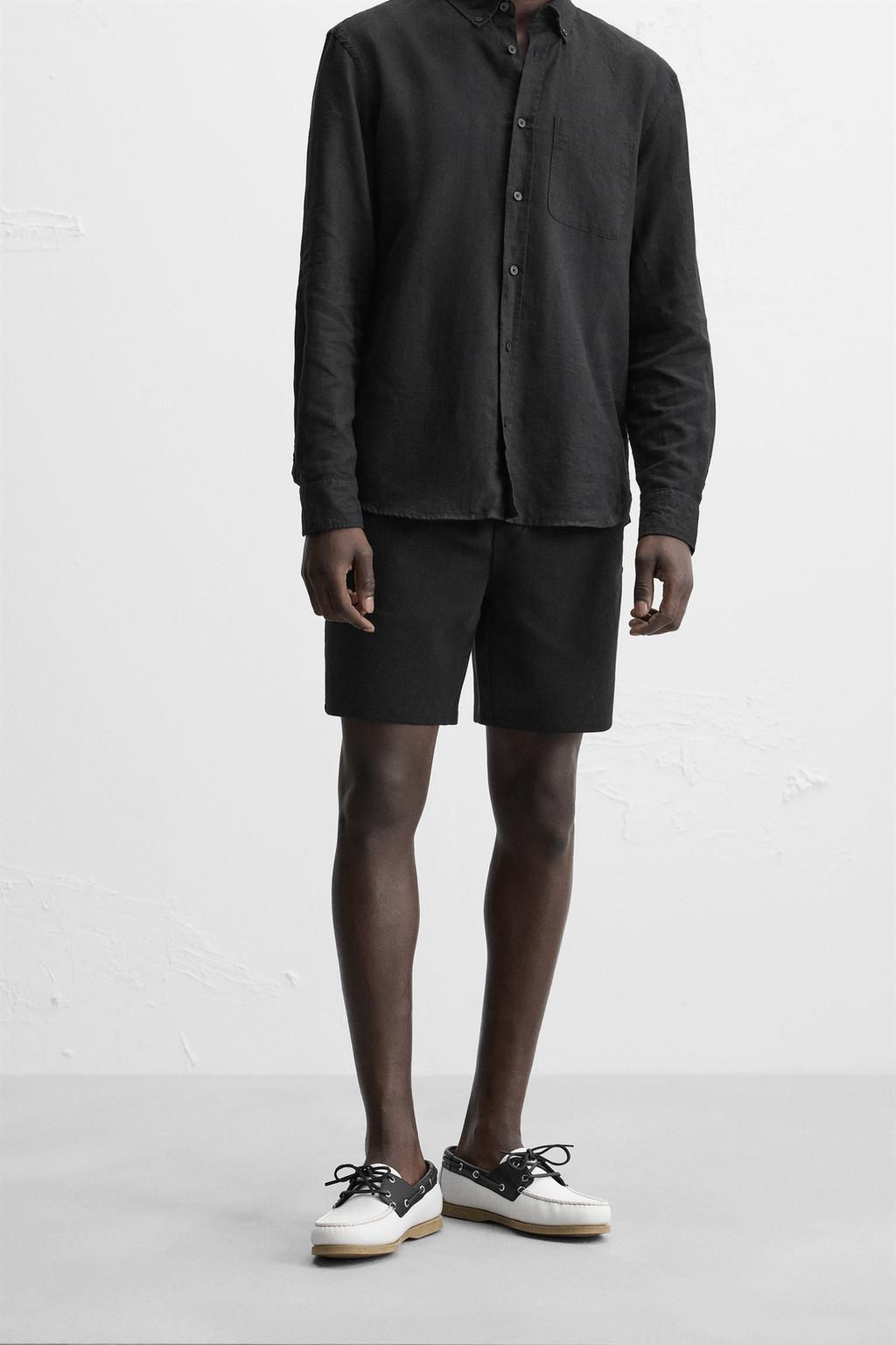 TEXTURED COMFORT BERMUDA SHORTS - Zara фото 21