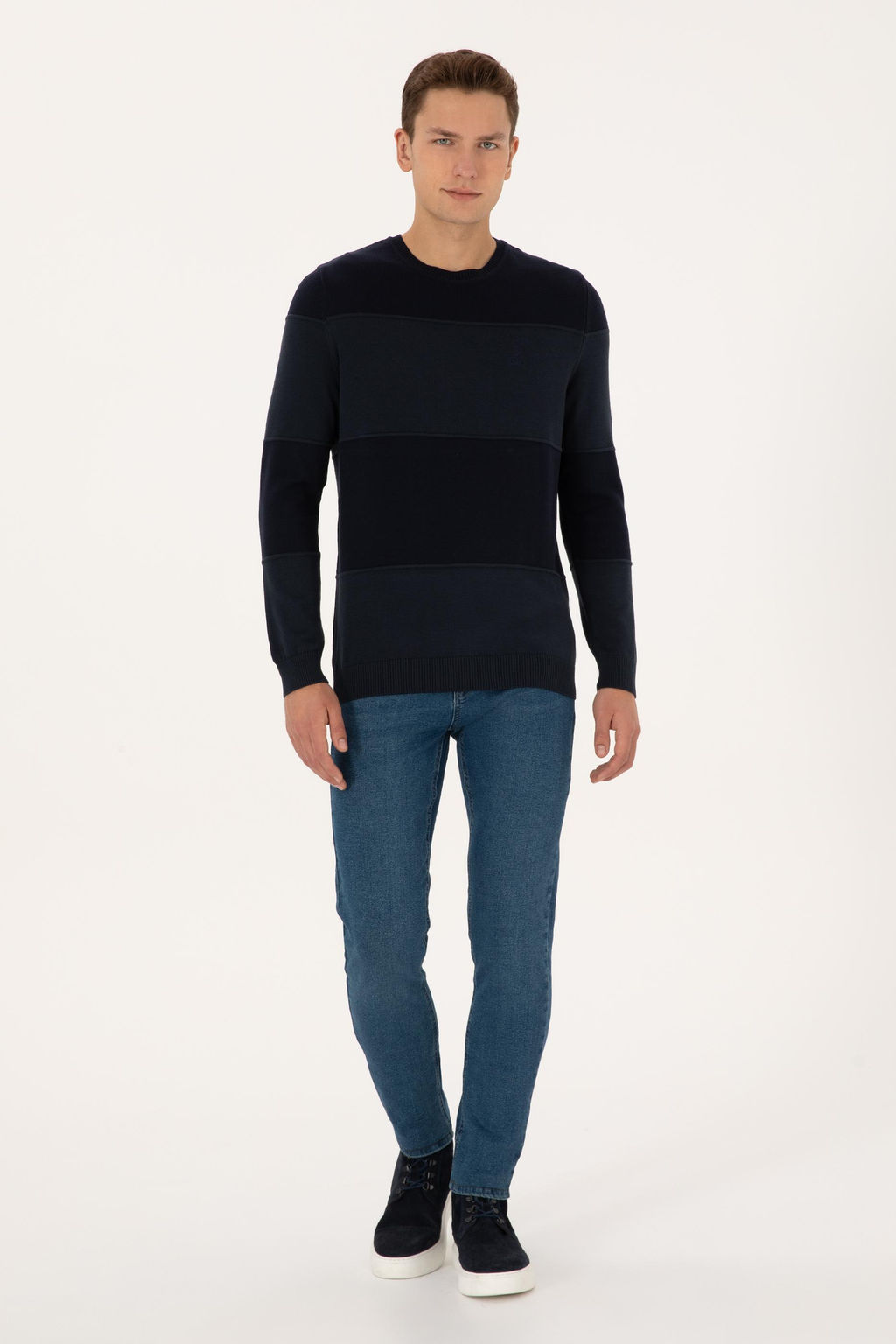 Erkek Regular Fit Bisiklet Yaka Lacivert Kazak - U.s. polo assn фото 4