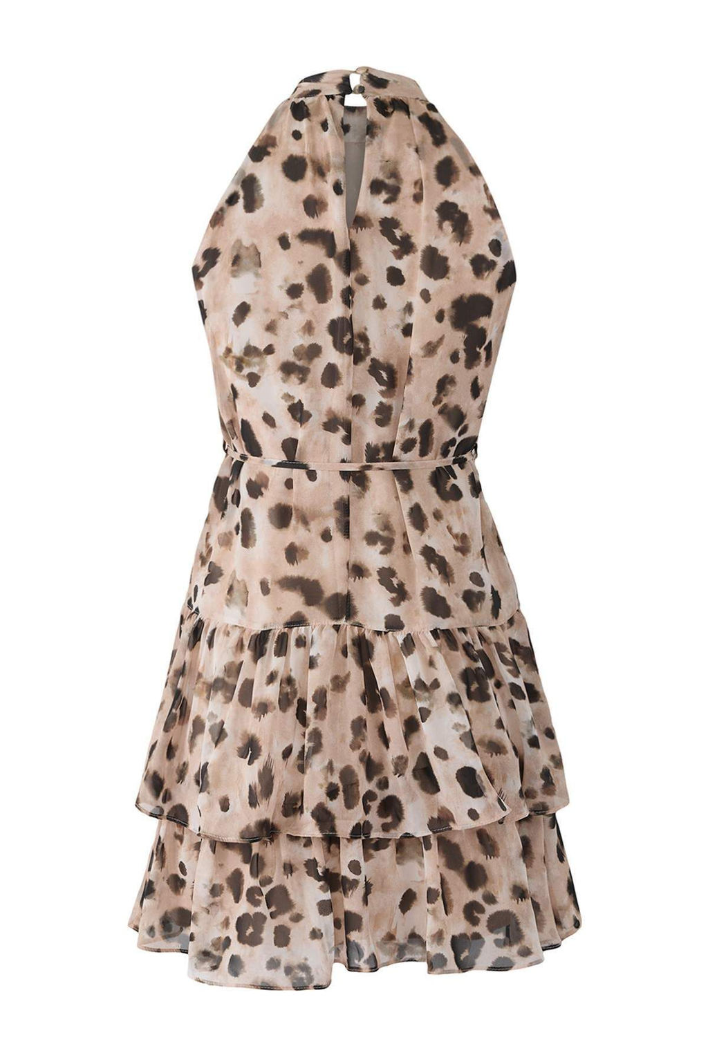 Vizon Cicekli Etegi Belden Ac?lan Kusakl? K?sa / Mini Dokuma Elbise TWOSS23EL02056