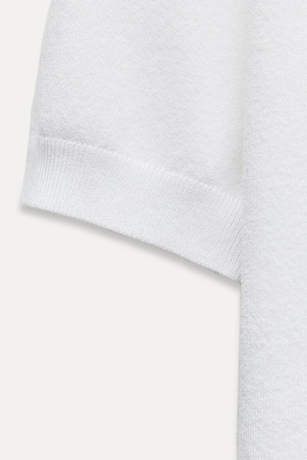 BASIC PLAIN KNIT TOP WITH SHORT SLEEVES - Zara фото 20