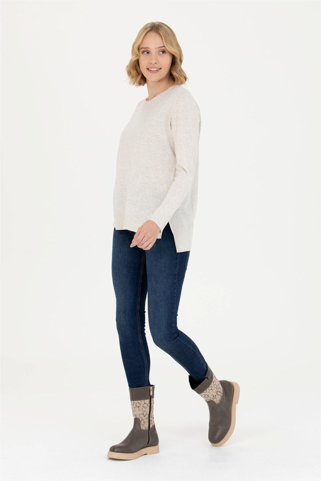 U. S. Polo Assn Женский базовый свитер с круглым вырезом и каменным меланжом - U.s. polo assn фото 11