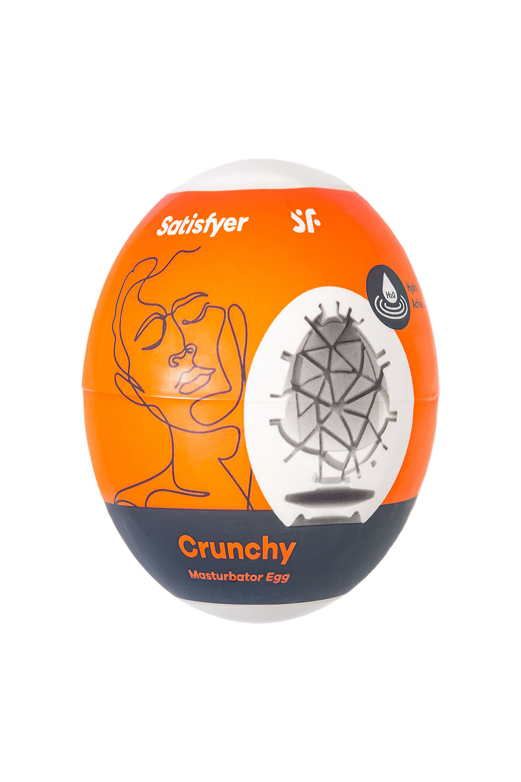 Мастурбатор нереалистичный Satisfyer Egg Single (Crunchy), TPE, оранжевый  фото 2