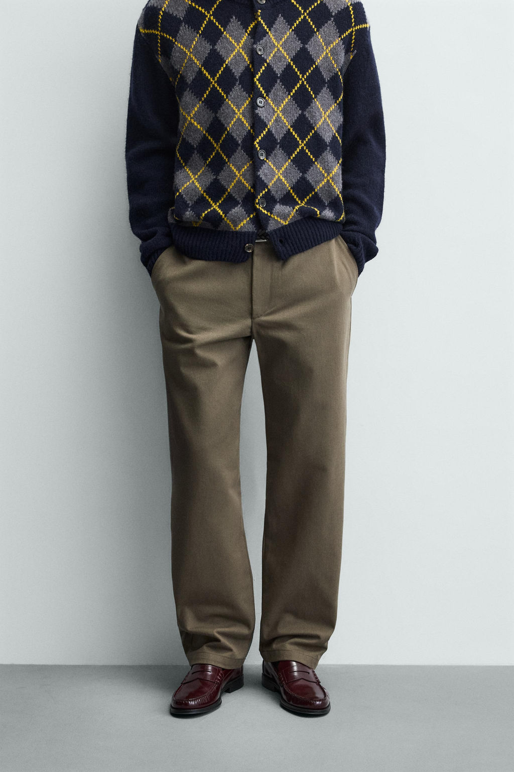 PANTAL?N STRAIGHT FIT ESTRUCTURA / Tostado - Zara фото 2