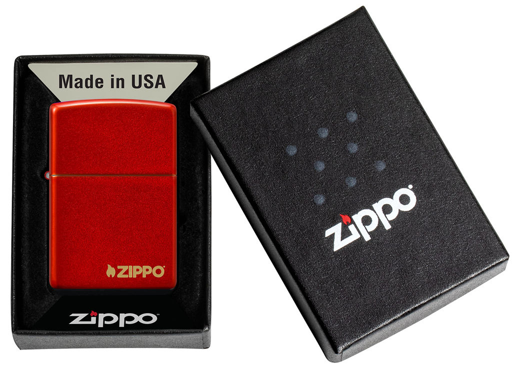 Зажигалка ZIPPO Логотип с металлизированным красным покрытием | Logo Metallic Red 49475ZL  фото 9