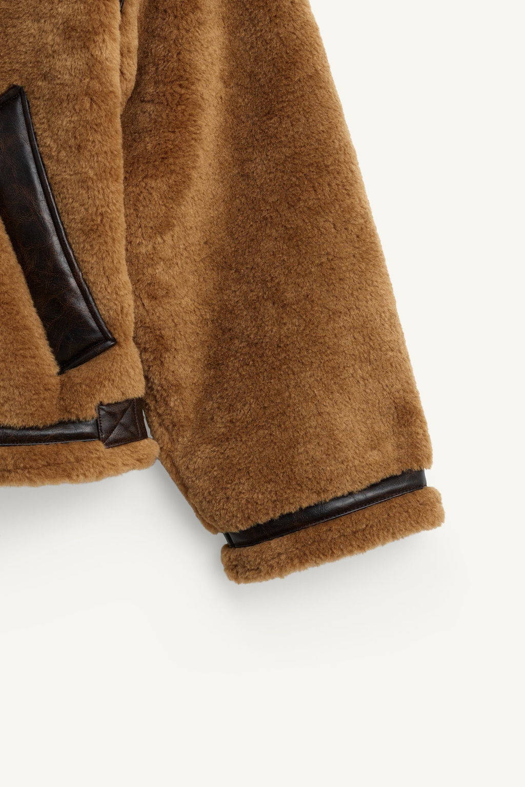FAUX LEATHER AND SHEEPSKIN JACKET WITH CONTRAST LIMITED EDITION - Zara фото 12