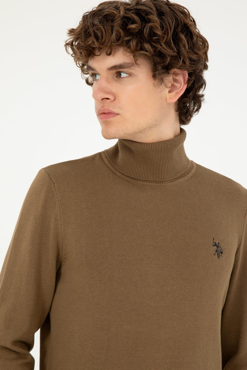 Свитер мужской U.S. Polo Assn хлопок цвета хаки  фото 2