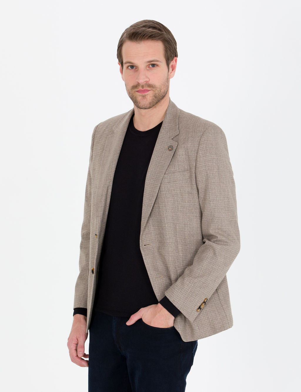 A__k Kahverengi Slim Fit Ceket