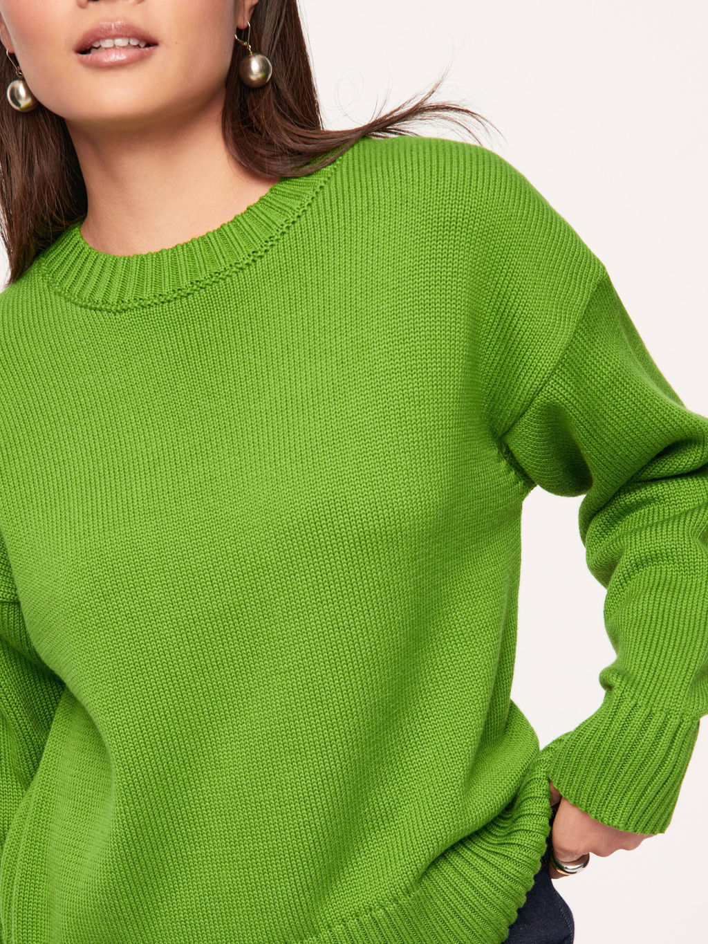 CONTE LDK 286 Джемпер свободного силуэта из пряжи с хлопком green - Conte elegant фото 2