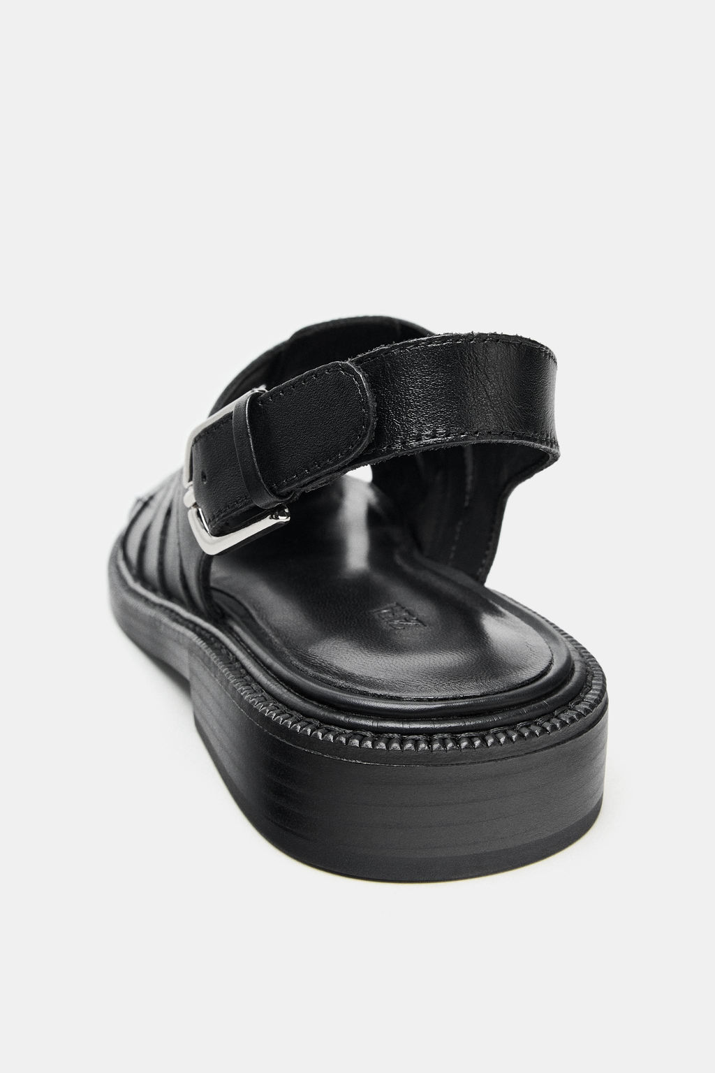 LEATHER SLINGBACK CAGE SANDALS - Zara фото 6