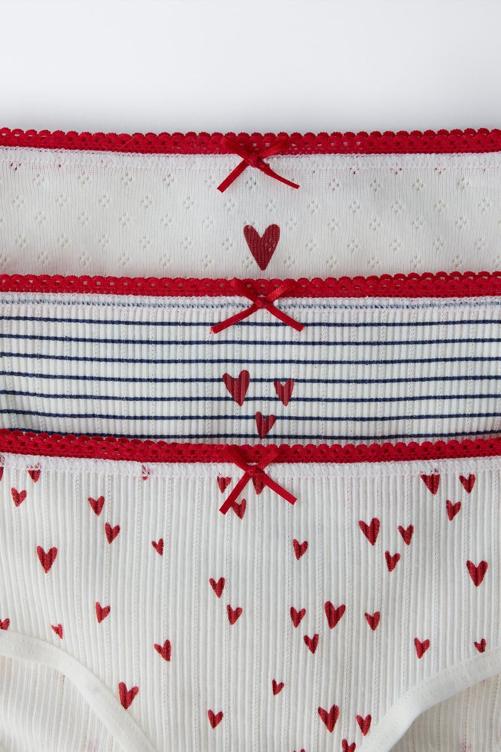 AGES 2-6/ THREE-PACK OF HEART PRINT BRIEFS - Zara фото 2