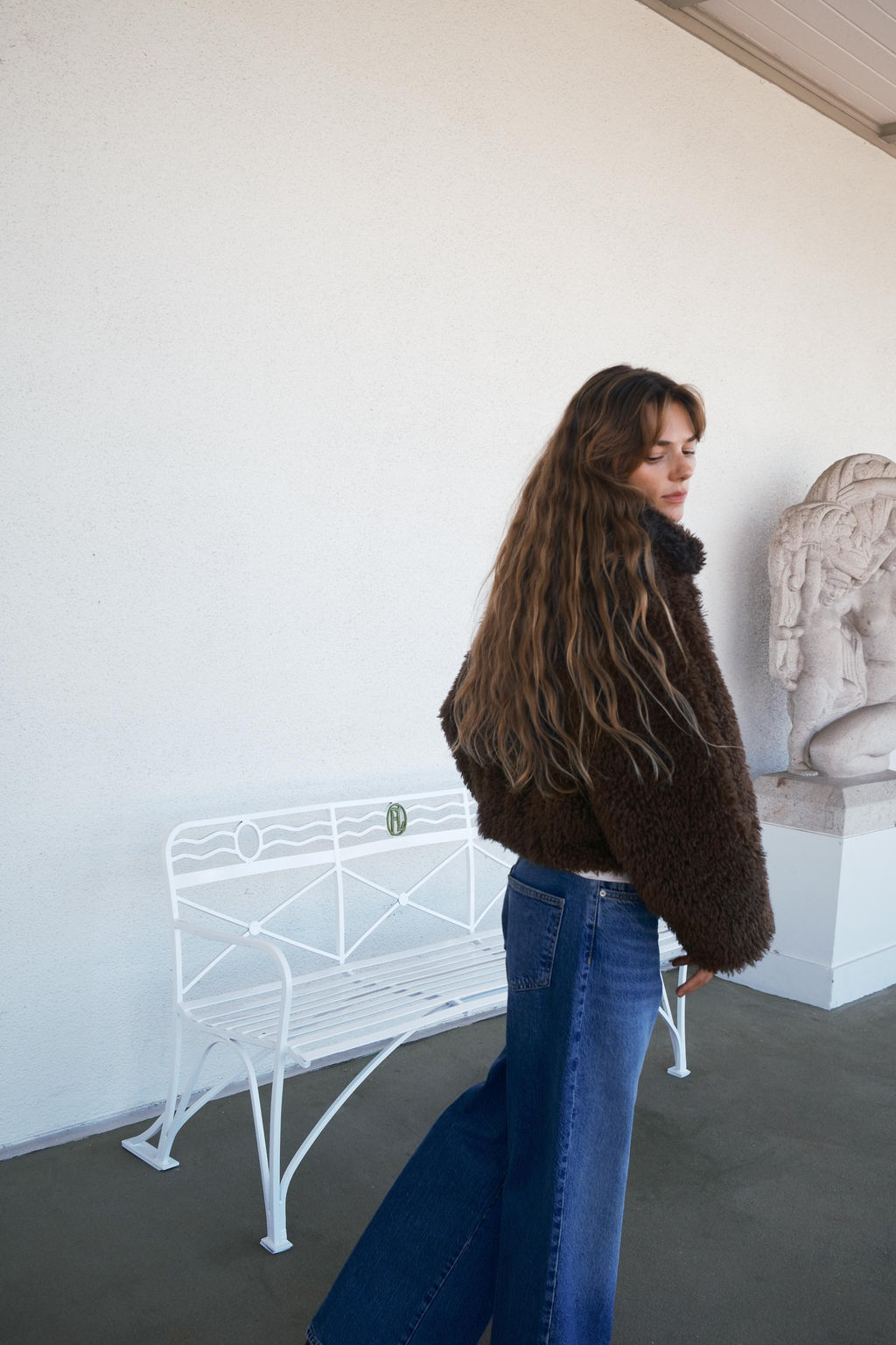 LONG FAUX SHEARLING JACKET - Zara фото 3