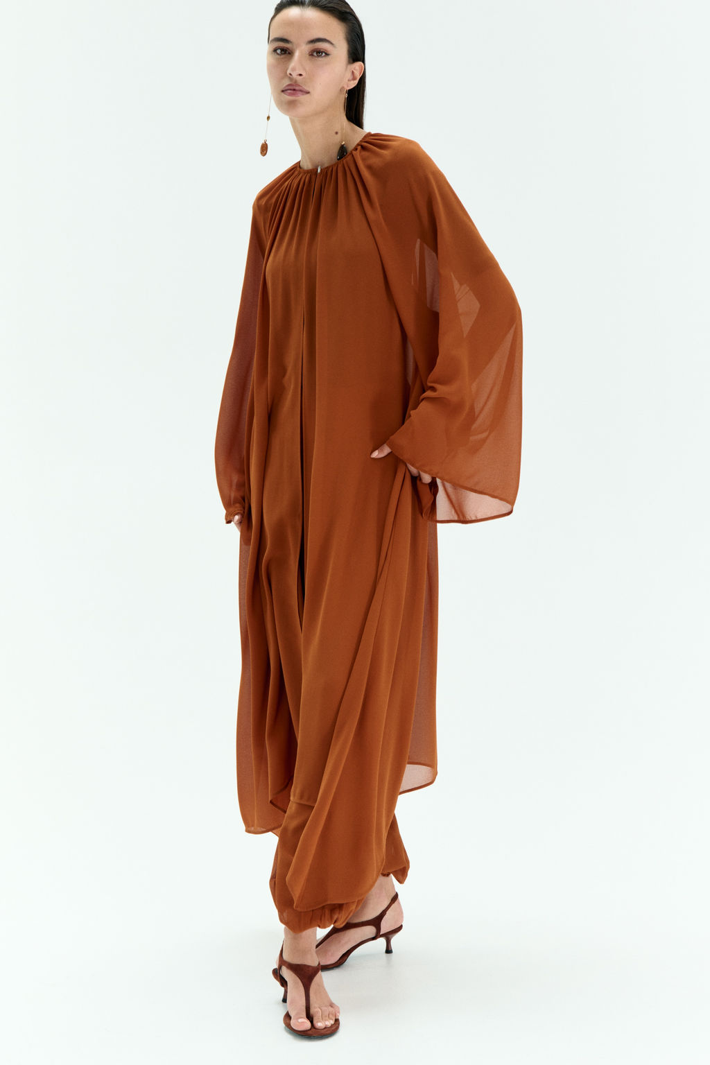 Caft?n de gasa con frunces - H&m фото 5