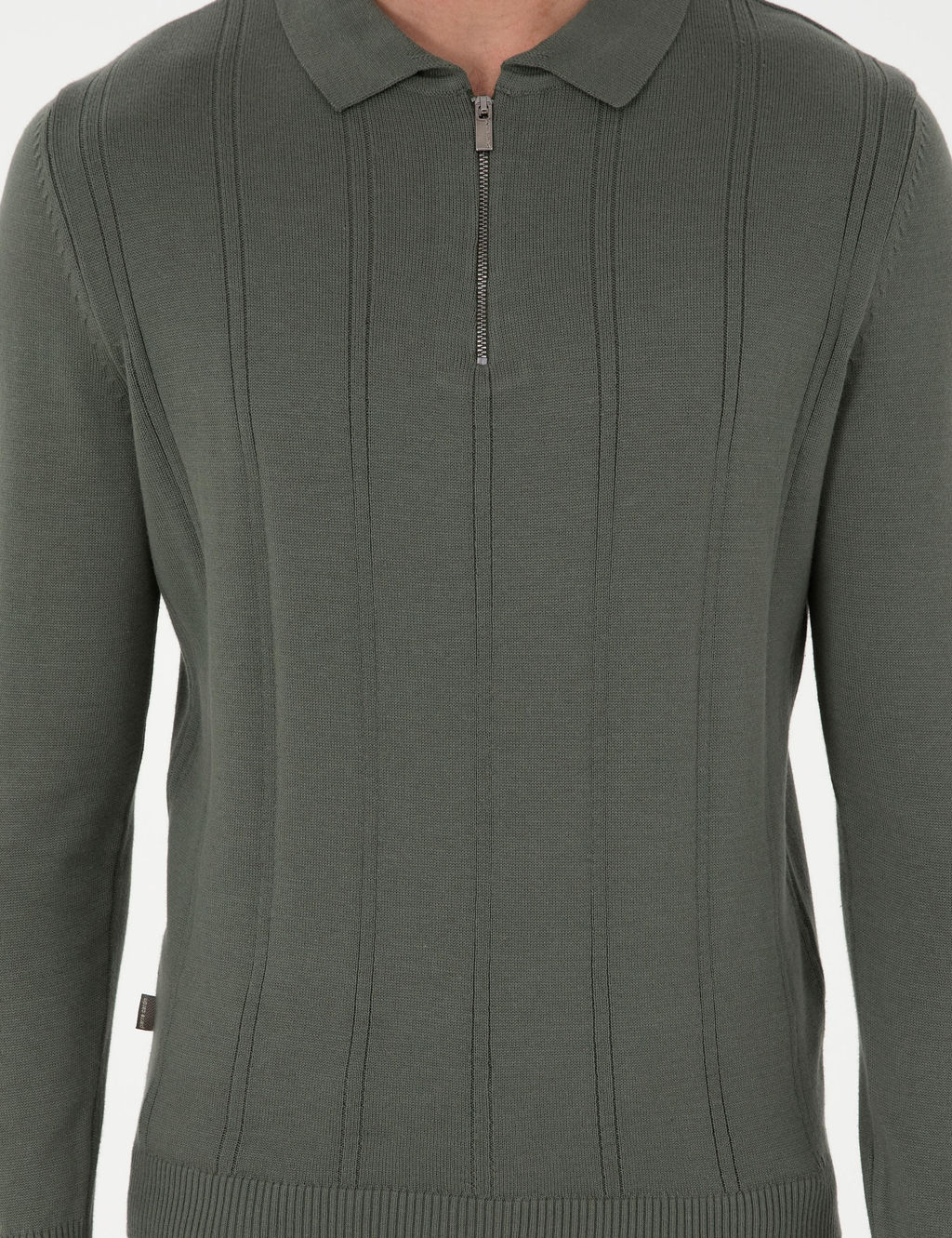 Duman Slim Fit Fermuarl_ Polo Yaka Triko Kazak - Pierre cardin фото 6
