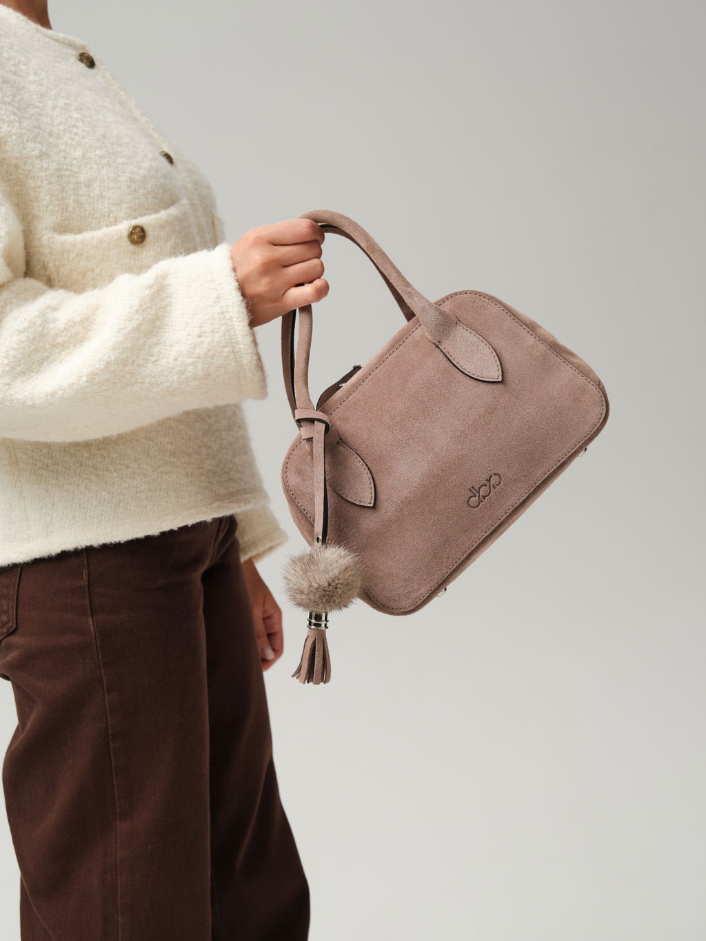 Замшевая сумка Polly DBR 31348 капучино  фото 7