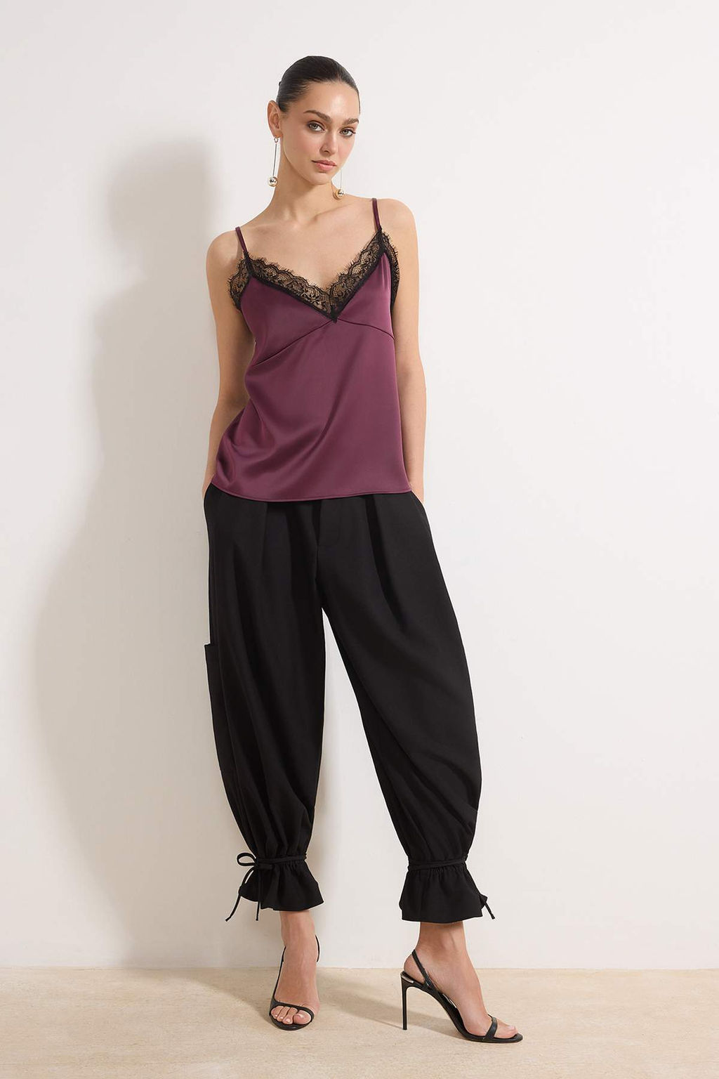 Mor Dantel Garnili Saten Party Bluz TPRSS26BZ00037 - Trendyolmilla фото 2